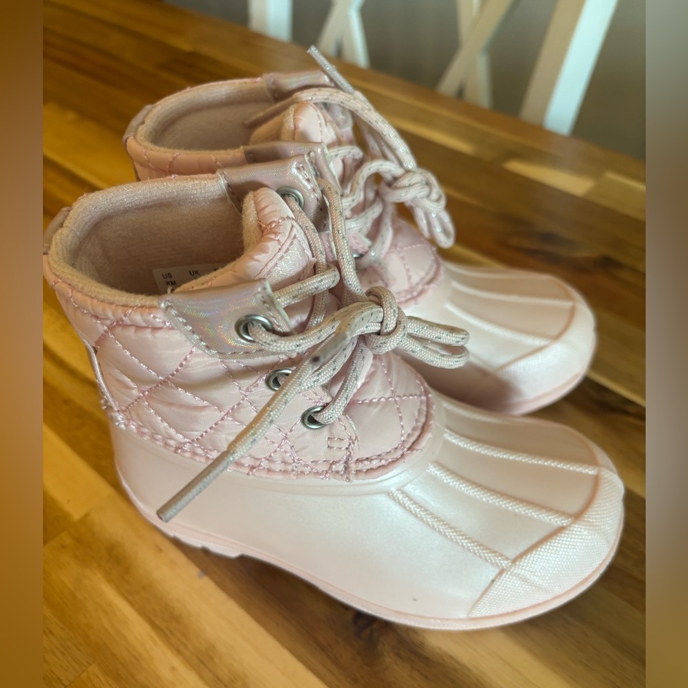Pink Quilted Sperry Kids Boots